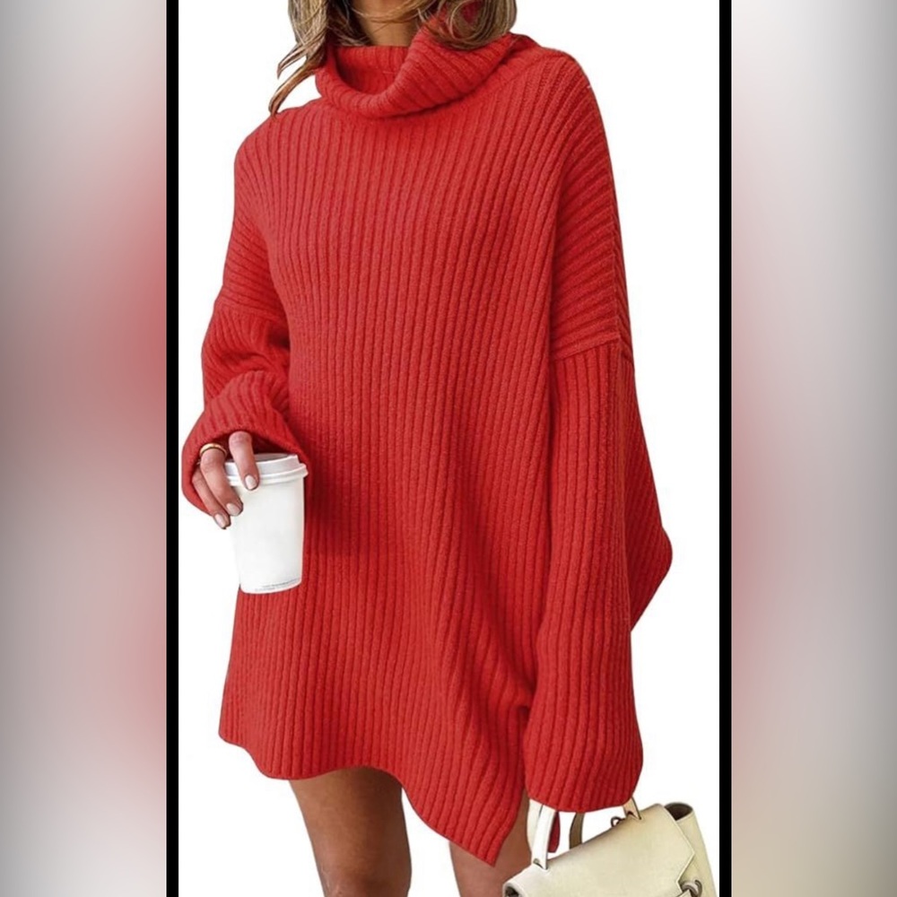LILLUSORY Red Turtleneck Sweater